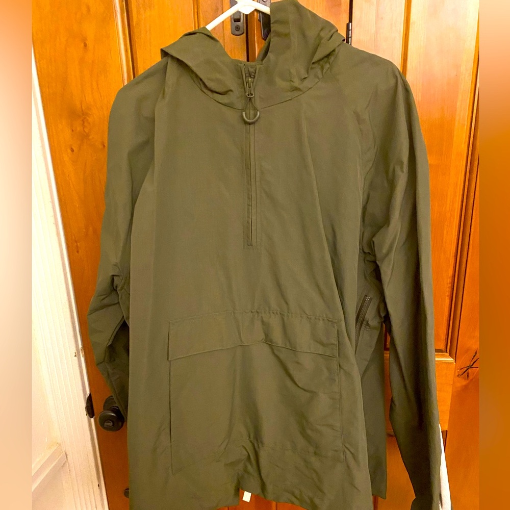 Men's Lightweight Hooded Anorak Jacket - Olive Green